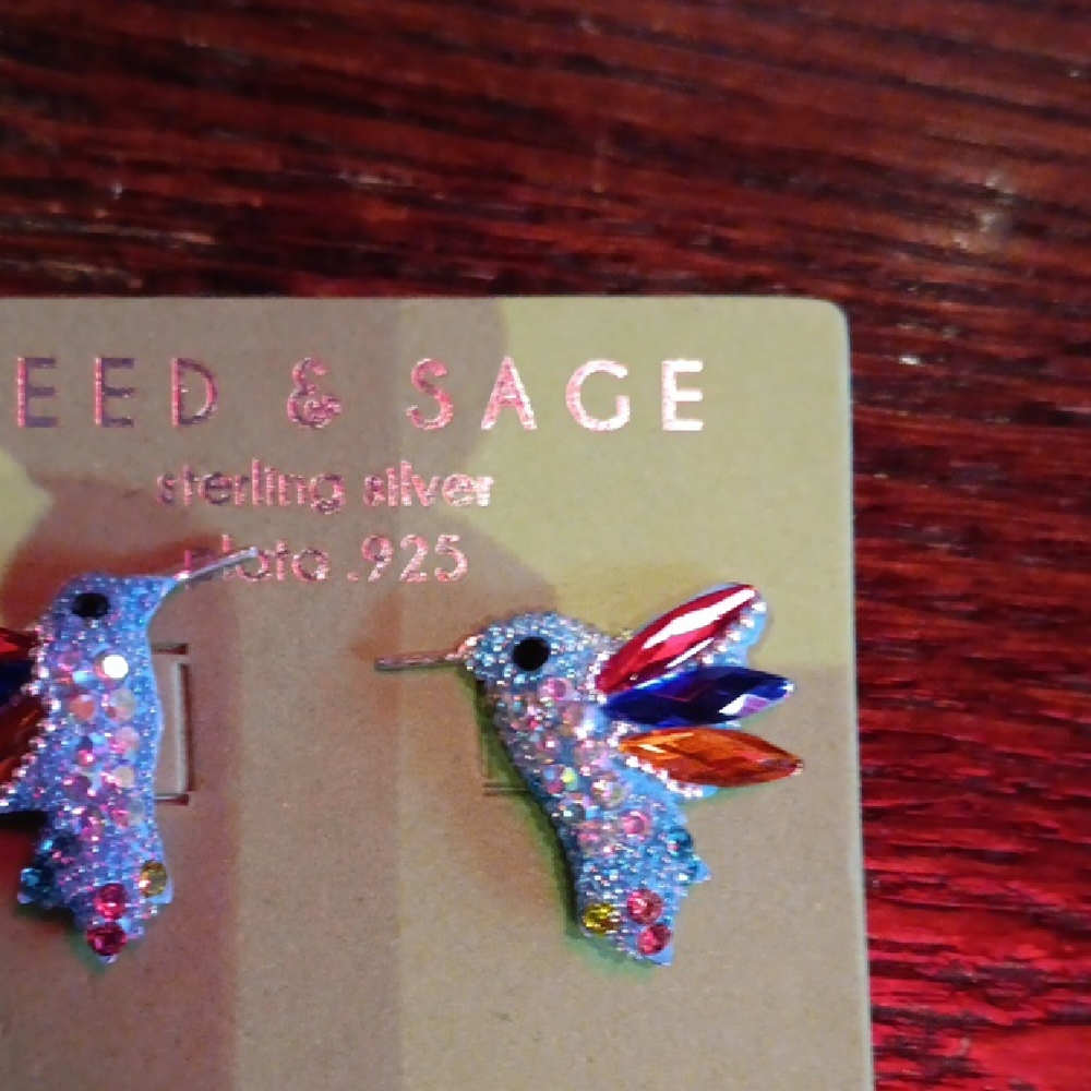 Multicolor Hummingbird Earrings - Picture 4 of 4
